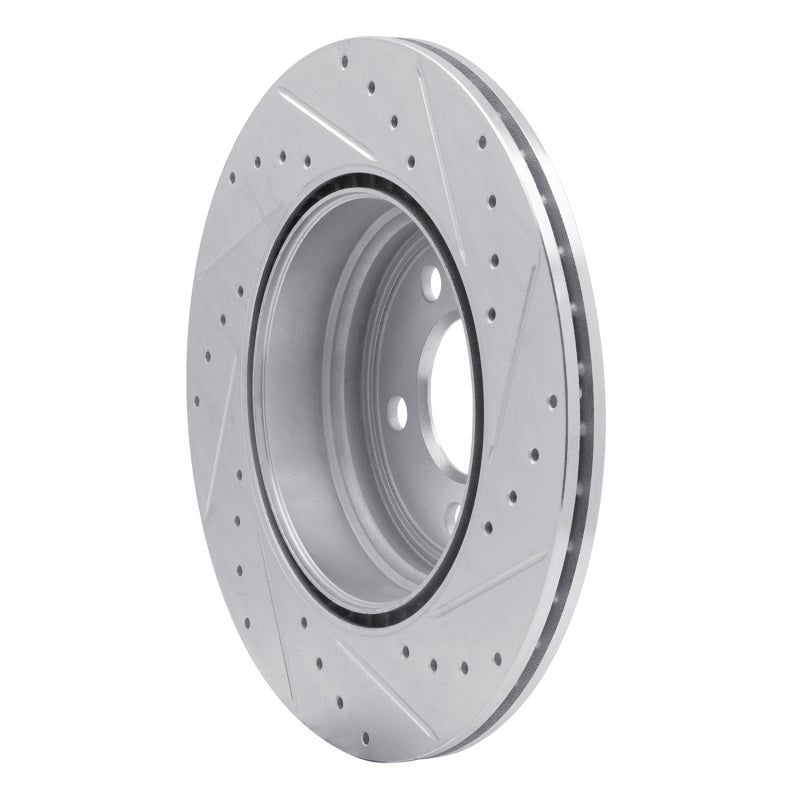 R1 12-20 BMW 340I Rear Left Drilled & Slotted Silver Brake Rotor