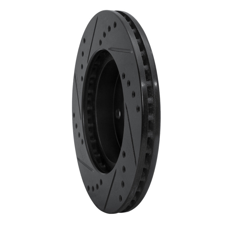 R1 01-03 Toyota Prius Front Right Drilled & Slotted Black Brake Rotor