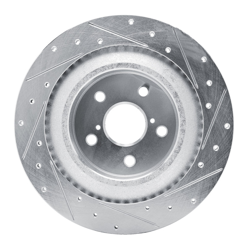 DFC 21-22 Lexus RC300 Rear Left Drilled & Slotted Silver Brake Rotor