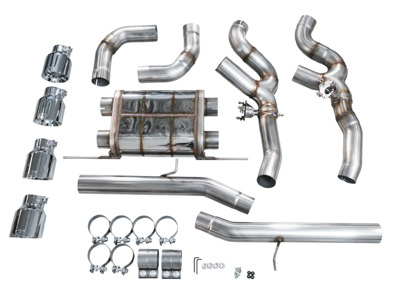 AWE Tuning 20-25 BMW X3 M/M Comp (F97) AWD SwitchPath Axle-Back Exhaust - Chrome Silver Tips