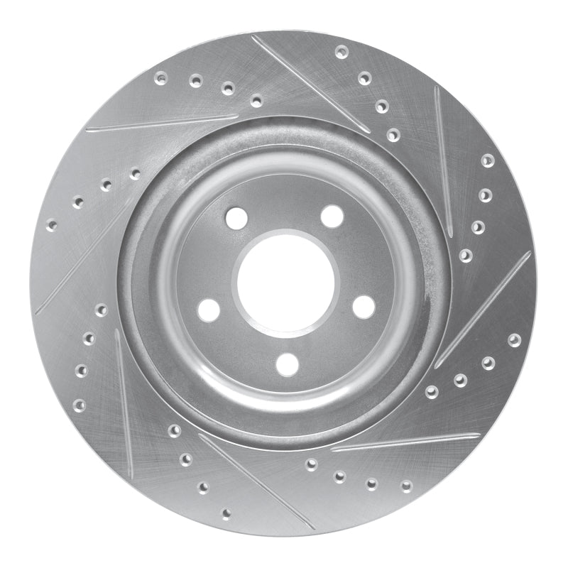 R1 14-21 Jaguar F-Type Rear Left Drilled & Slotted Silver Brake Rotor