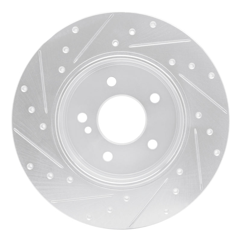 R1 98-03 Mercedes-Benz E320 Rear Right Drilled & Slotted Silver Brake Rotor