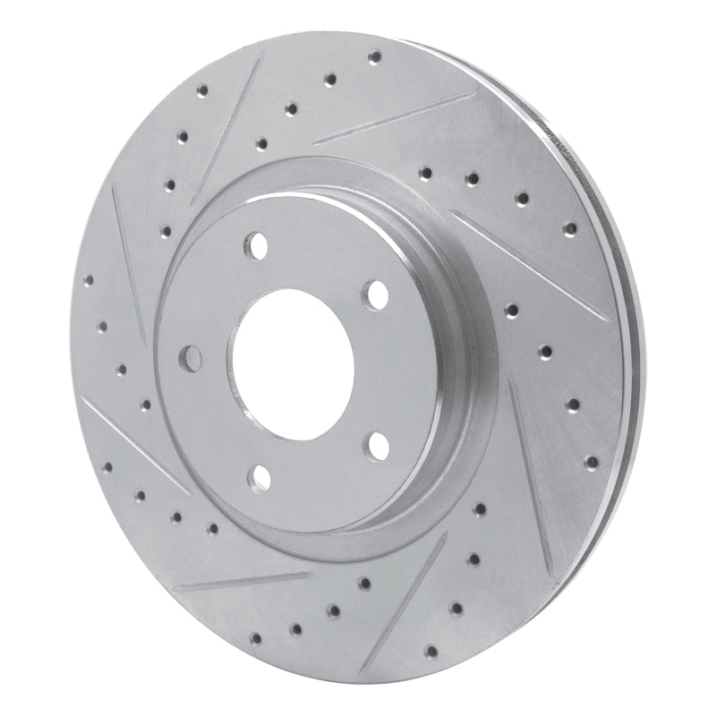 R1 98-06 Jaguar XJR Front Left Drilled & Slotted Silver Brake Rotor