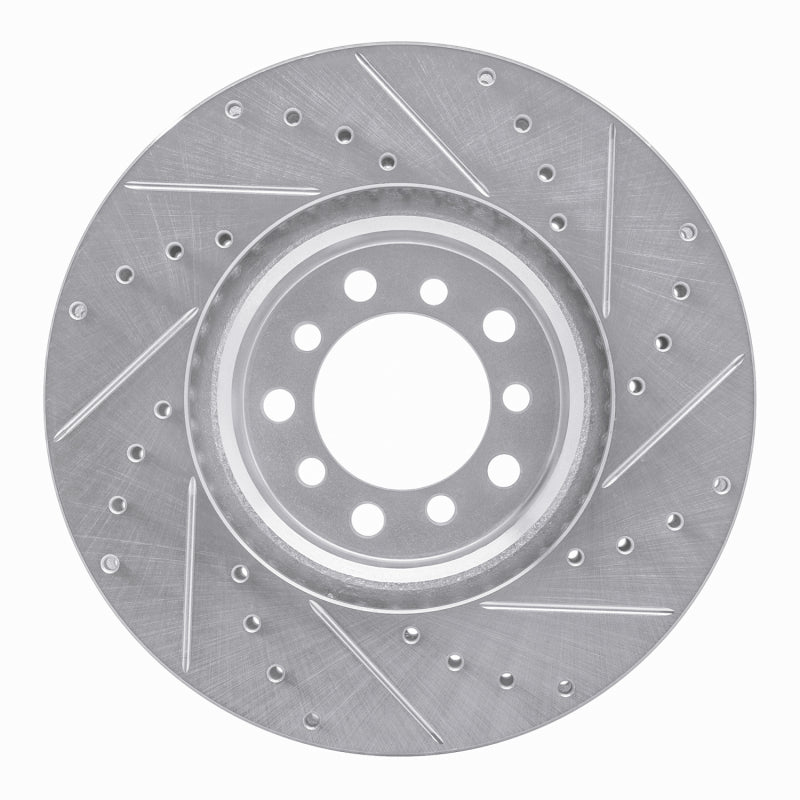 R1 85-91 Mercedes-Benz 300SD Front Left Drilled & Slotted Silver Brake Rotor