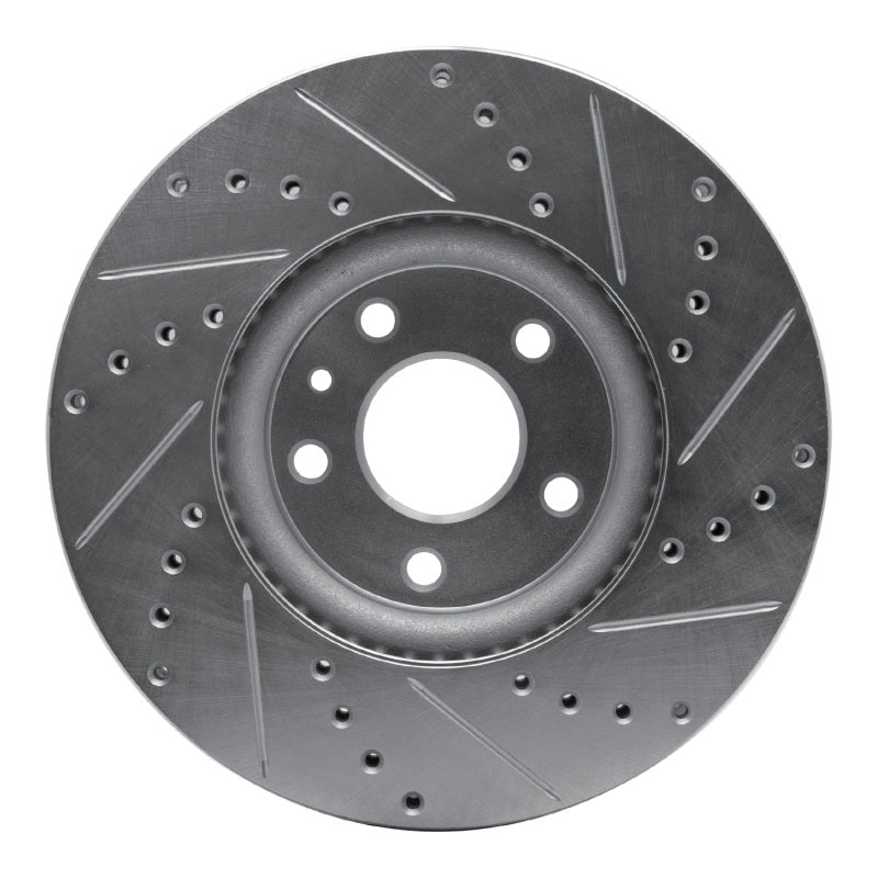 DFC 13-20 Ford Special Service Police Sedan Front Left Drilled & Slotted Silver Brake Rotor