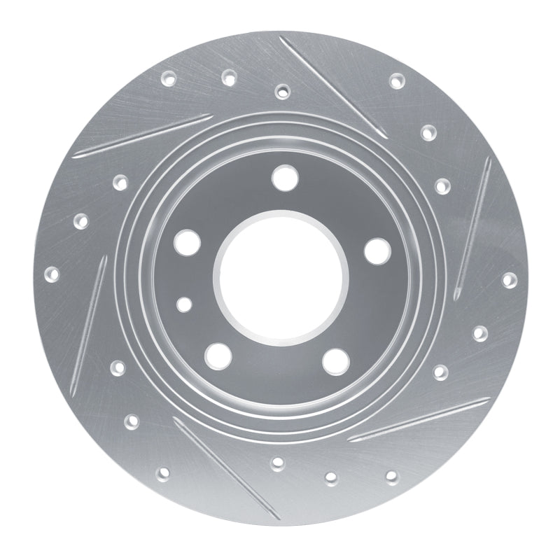 R1 20-25 Buick Encore GX Rear Left Drilled & Slotted Silver Brake Rotor