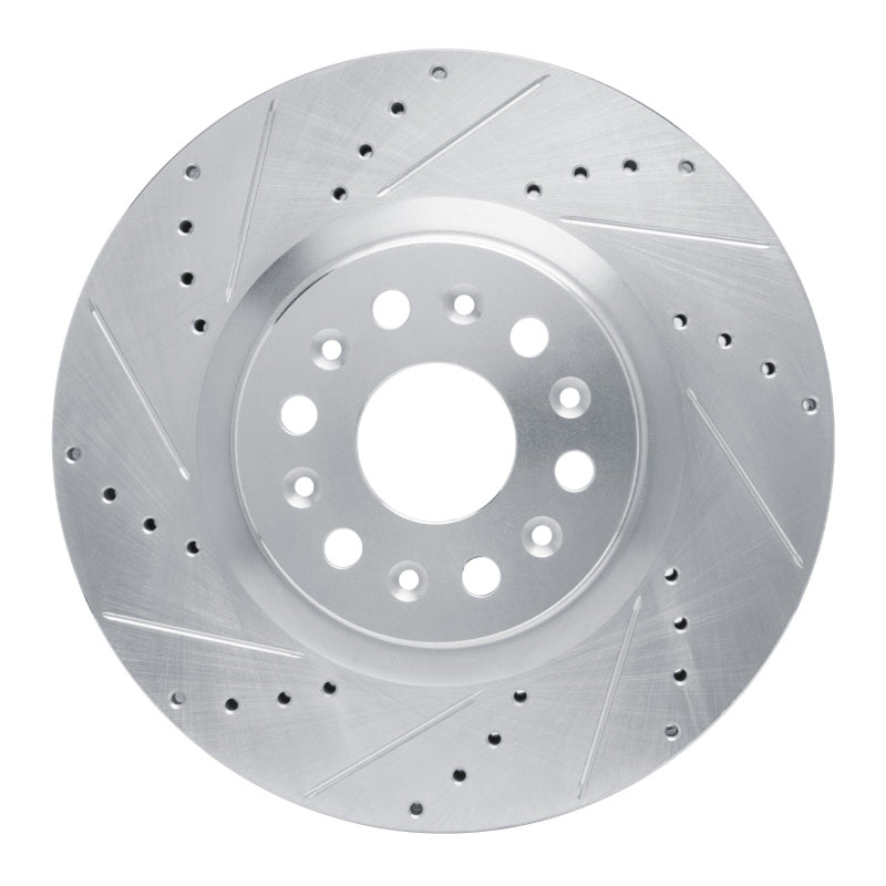 R1 17-25 Buick Enclave Front Left Drilled & Slotted Silver Brake Rotor