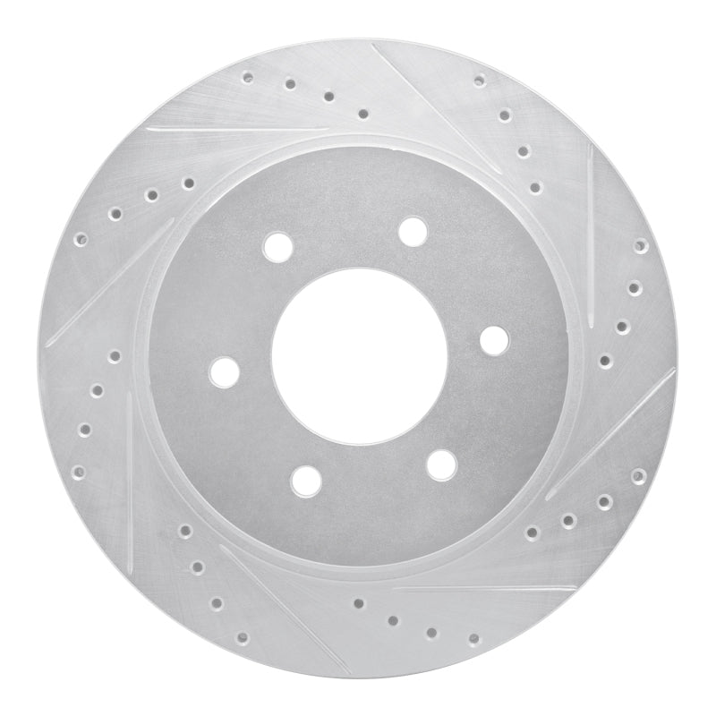 DFC 16-24 Nissan Titan XD Front Right Drilled & Slotted Silver Brake Rotor
