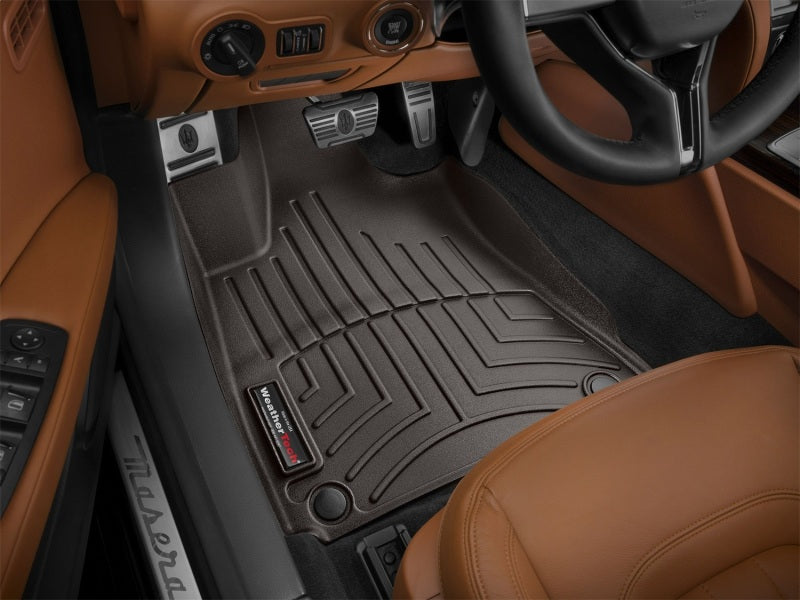 WeatherTech 14-16 Maserati Quattroporte Front FloorLiner - Cocoa (2 Grommet Style)