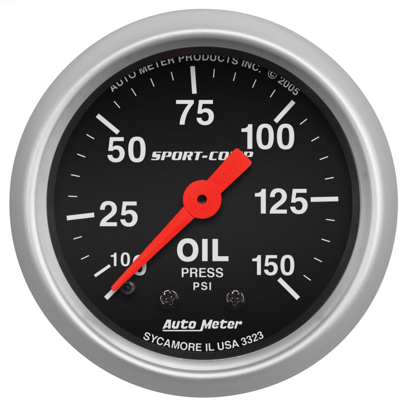 Autometer Sport Comp 52mm Mechanical 0-150 PSI Oil Pressure Gauge