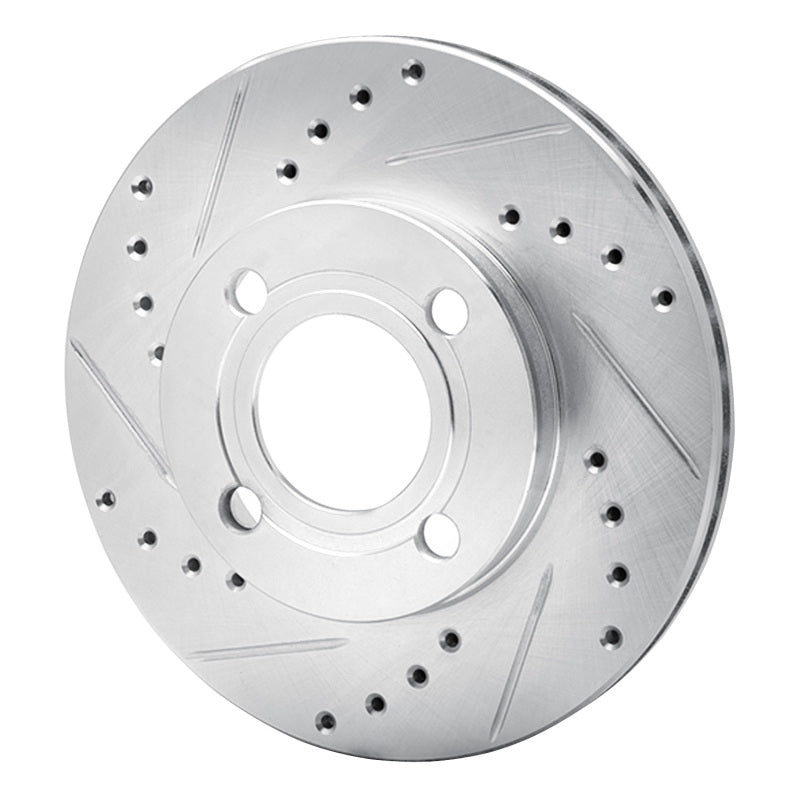 DFC 84-87 Audi Coupe Front Left Drilled & Slotted Silver Brake Rotor