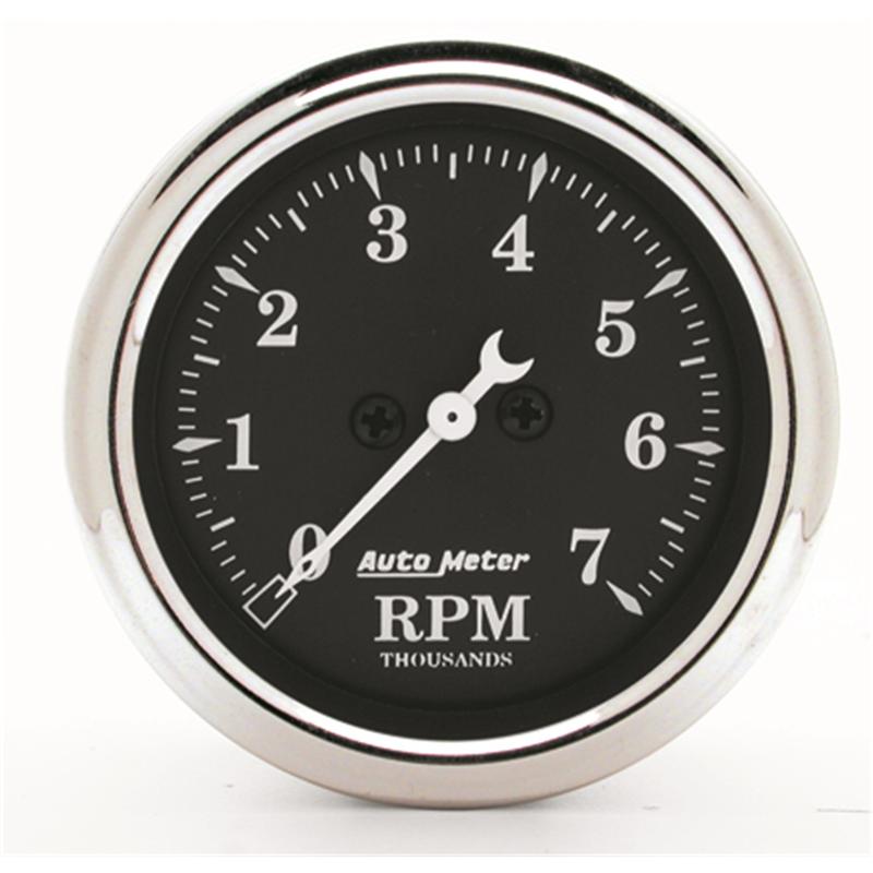 Auto Meter Gauge Kit 5 pc. 3 3/8in & 2 1/16in Elec. Speedometer Old Tyme Black