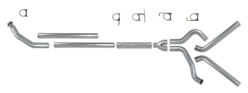 Diamond Eye KIT 4in Turbo Back MFLR RPLCMENT PIPE DUAL AL: 94-02 DODGE CUMMINS 5.9L