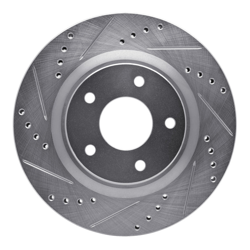R1 07-13 Nissan Altima Front Left Drilled & Slotted Silver Brake Rotor