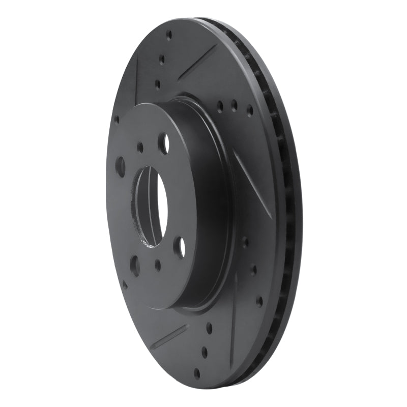 R1 12-15 Scion IQ Front Left Drilled & Slotted Black Brake Rotor