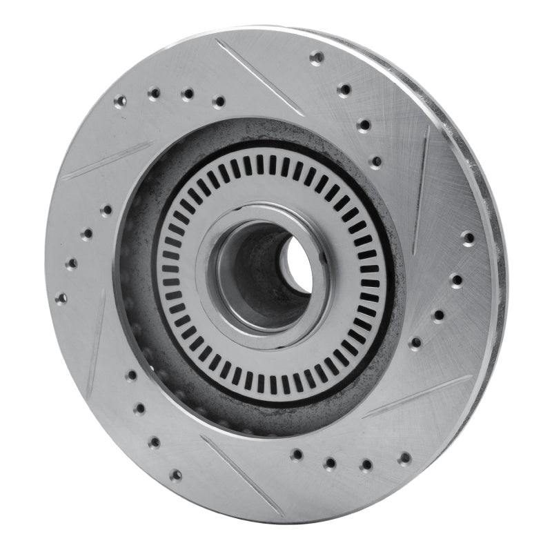 R1 87-92 Lincoln Mark VII Front Left Drilled & Slotted Silver Brake Rotor