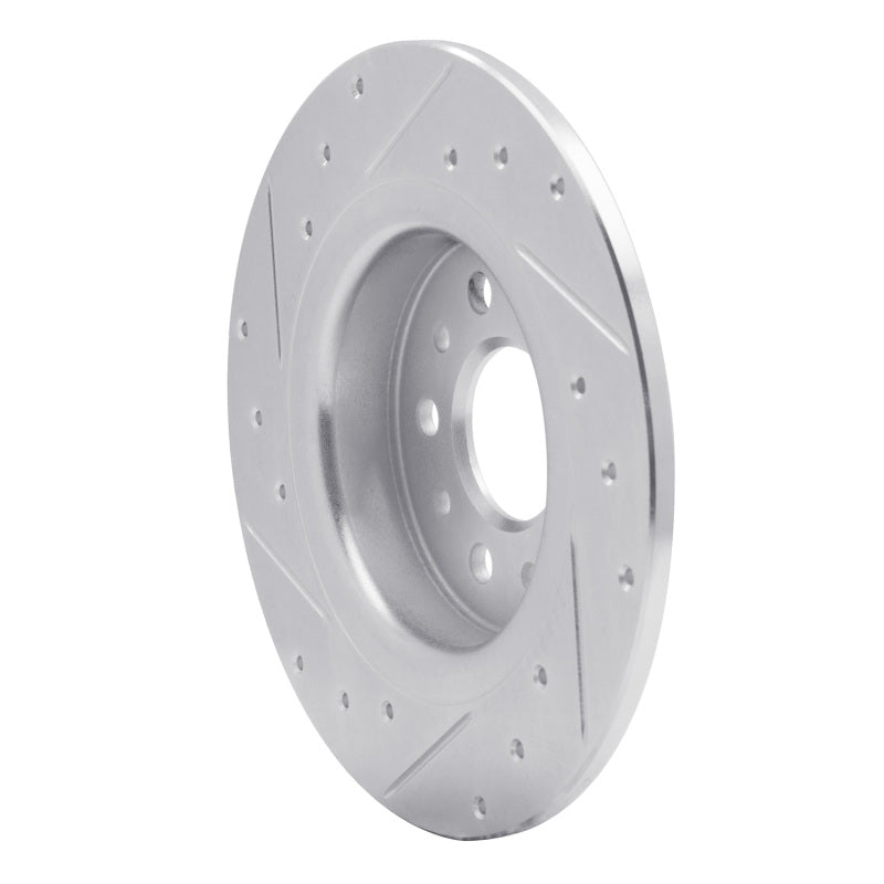 DFC 14-19 Fiat 500L Rear Right Drilled & Slotted Silver Brake Rotor