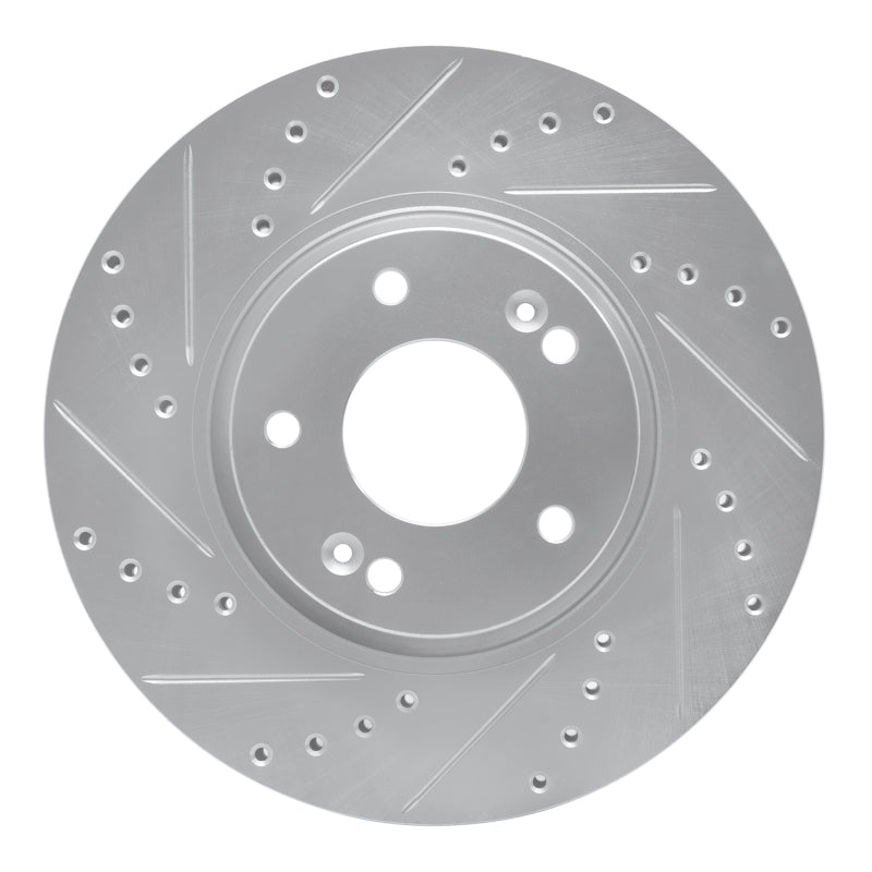 DFC 12-16 Kia Sportage (USA/Canada) Front Left Drilled & Slotted Silver Brake Rotor