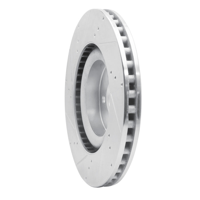 R1 15-23 Ford Mustang Front Right Drilled & Slotted Silver Brake Rotor