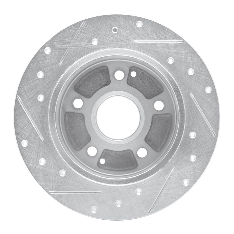 R1 96-98 Acura TL Rear Right Drilled & Slotted Silver Brake Rotor