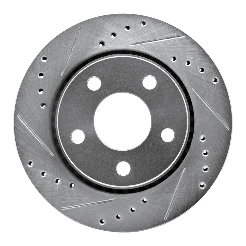 R1 85-91 Audi 200 Quattro Rear Left Drilled & Slotted Silver Brake Rotor