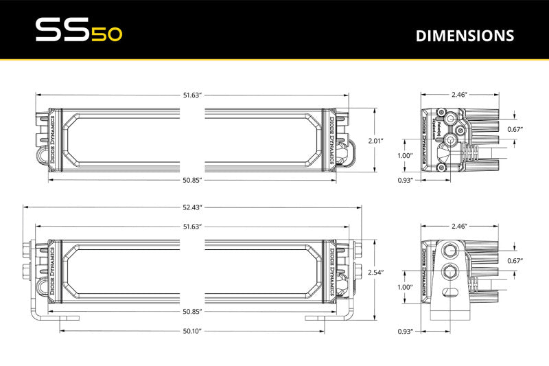 Diode Dynamics SS50 Sport Yellow Combo Standard ABL (one)