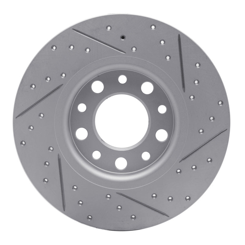 R1 14-22 Chrysler 200 Rear Left Drilled & Slotted Geo-Carbon Rotor