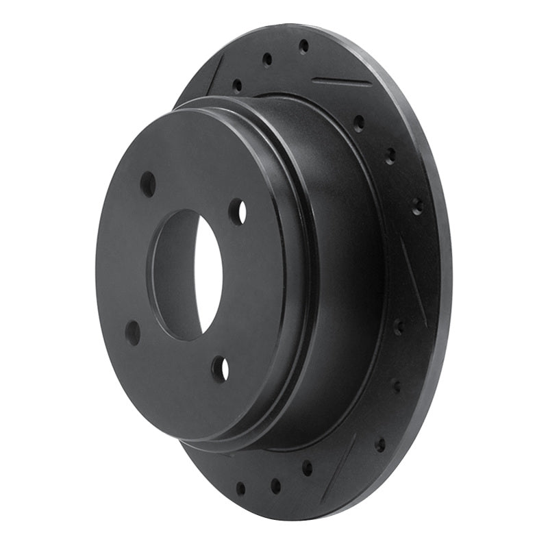 R1 90-92 Infiniti M30 Rear Left Drilled & Slotted Black Brake Rotor