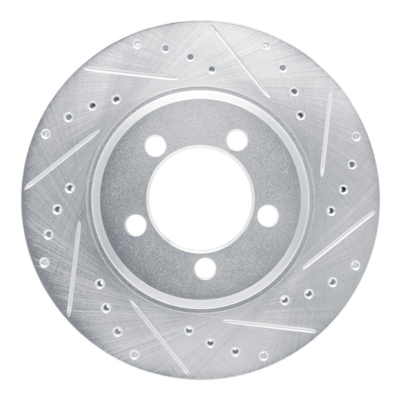 R1 65-66 Ford Country Squire Front Right Drilled & Slotted Silver Brake Rotor