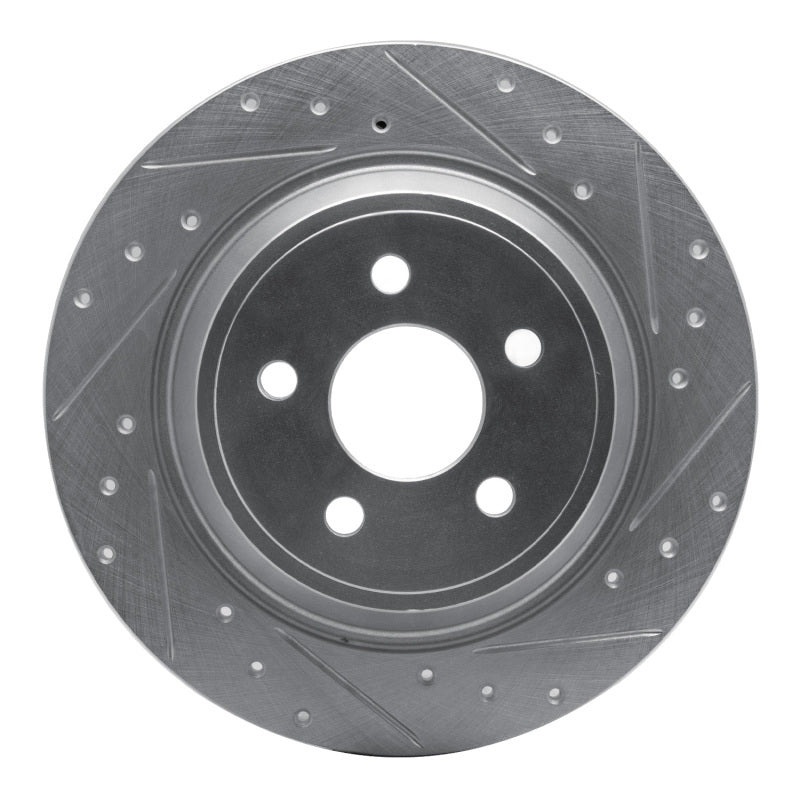 R1 15-24 Ford Fusion Rear Right Drilled & Slotted Silver Brake Rotor