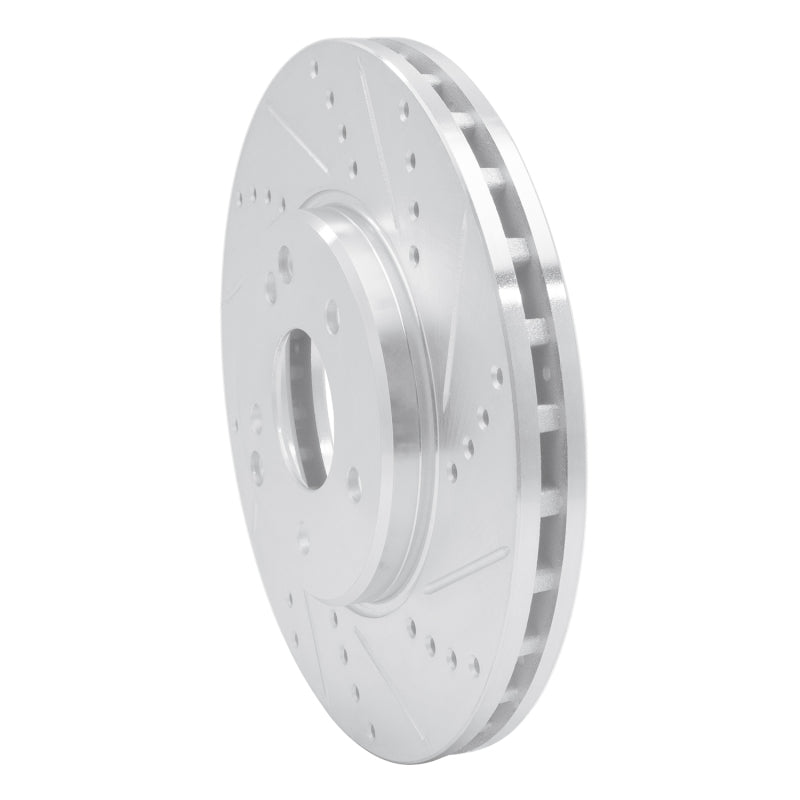 R1 96-11 Chrysler Crossfire Front Right Drilled & Slotted Silver Brake Rotor