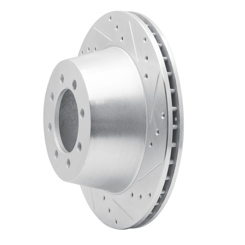 R1 68-76 Ford F-350 2WD (Excl Super Duty) Front Right Drilled & Slotted Silver Brake Rotor