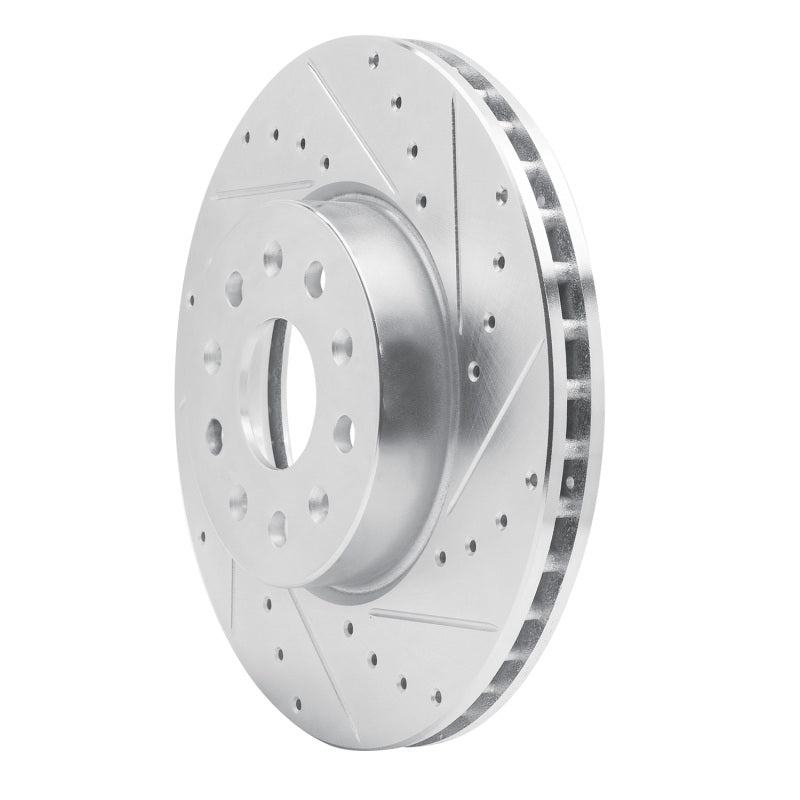 R1 16-25 Cadillac CT5 Front Right Drilled & Slotted Silver Brake Rotor