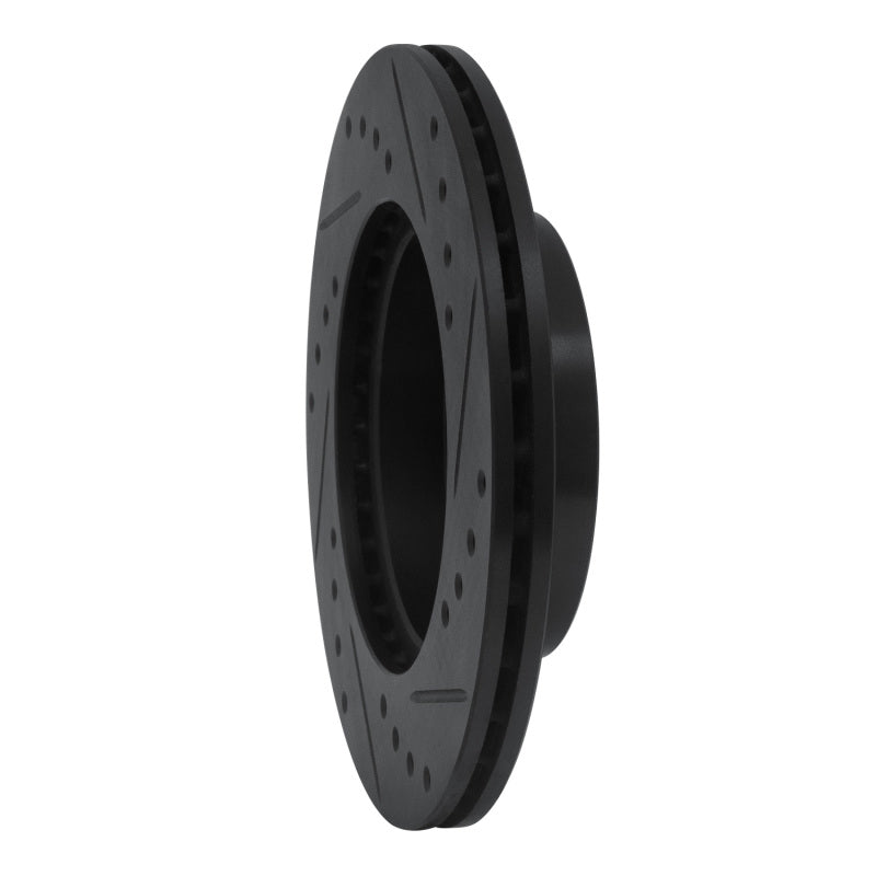 R1 85-88 Chevrolet Nova Front Left Drilled & Slotted Black Brake Rotor