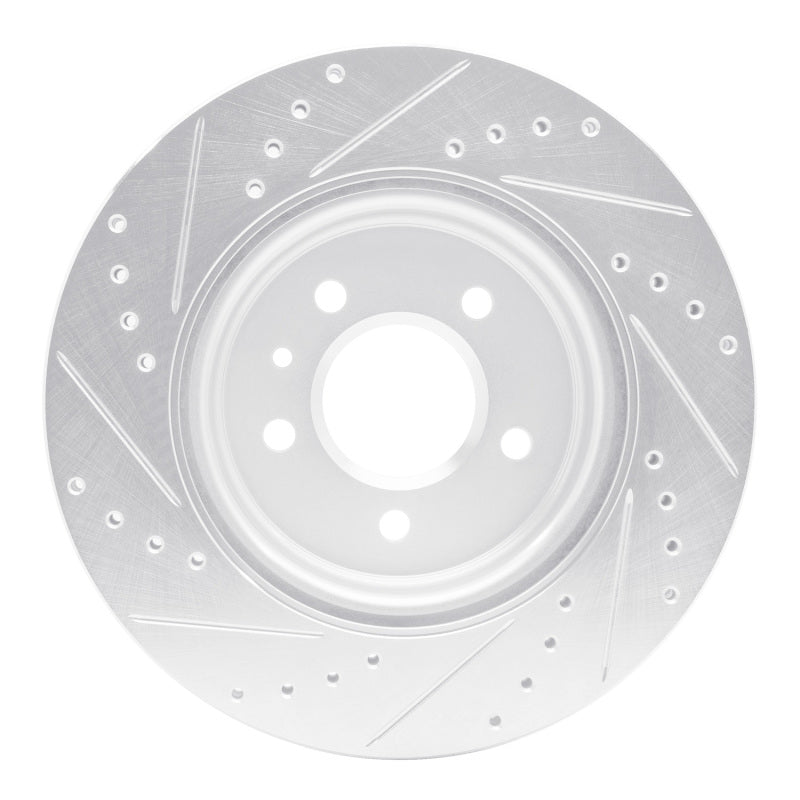 R1 16-20 Buick Regal Sportback Rear Right Drilled & Slotted Silver Brake Rotor