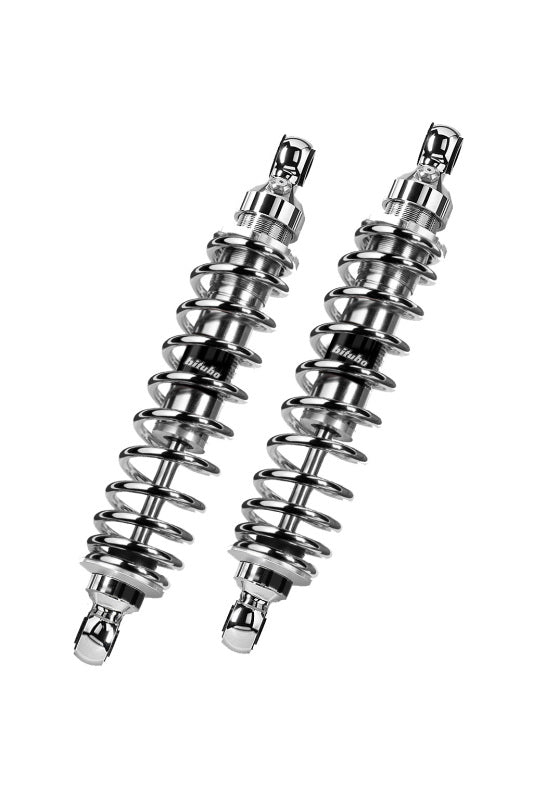 Bitubo WMB0 Twinshocks Adjustable: Spring Preload, Length 346mm, Chrome Edition