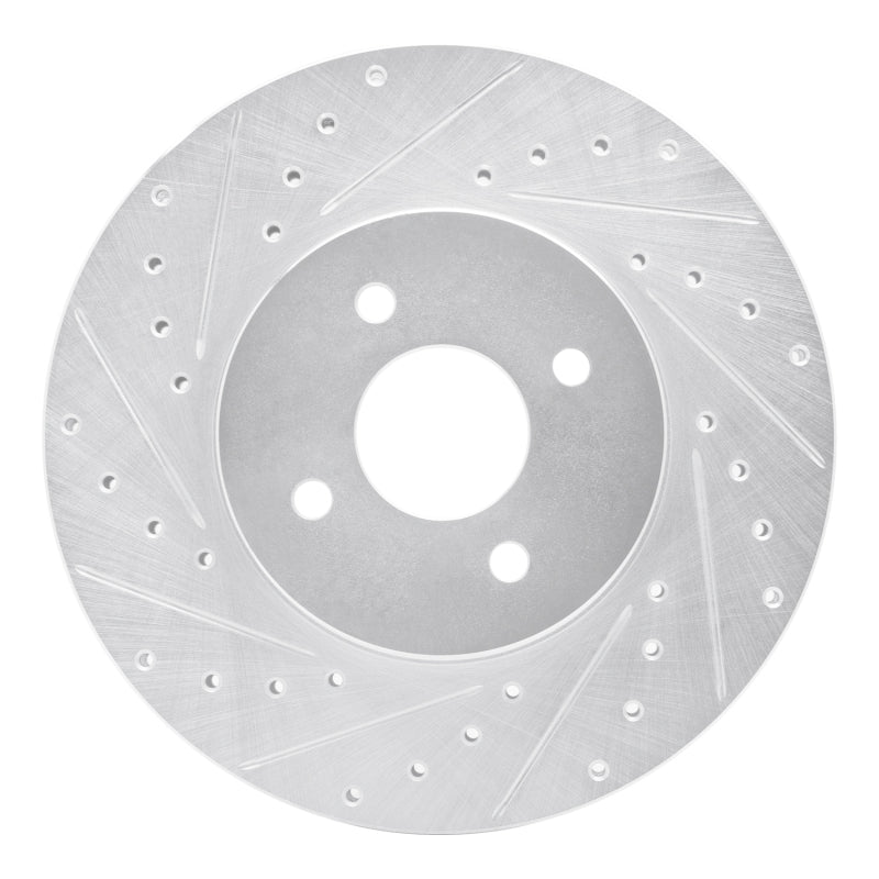 R1 02-04 Ford Focus Front Left Drilled & Slotted Silver Brake Rotor