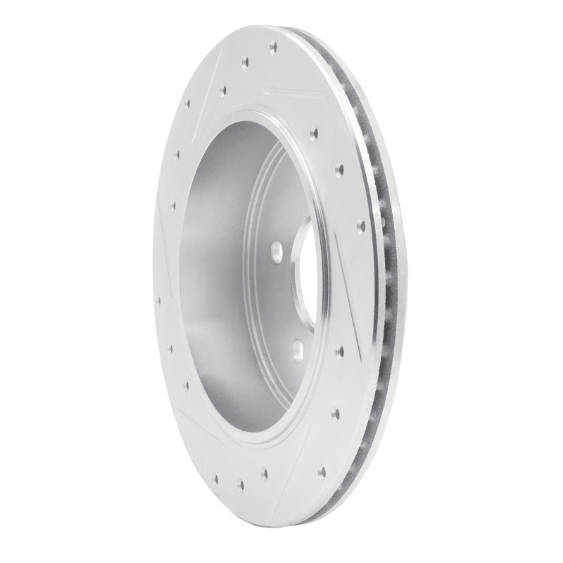 R1 03-11 Ford Crown Victoria Rear Right Drilled & Slotted Silver Brake Rotor