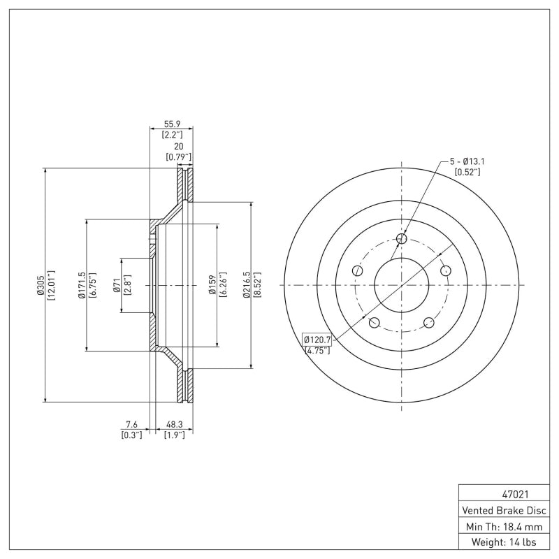 R1 88-94 Chevrolet Corvette Front Brake Rotor