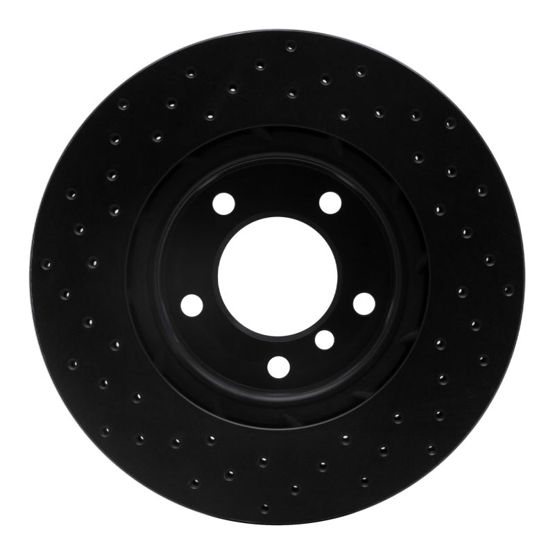 R1 95-99 BMW M3 E36 Left Front Drilled Black Brake Rotor