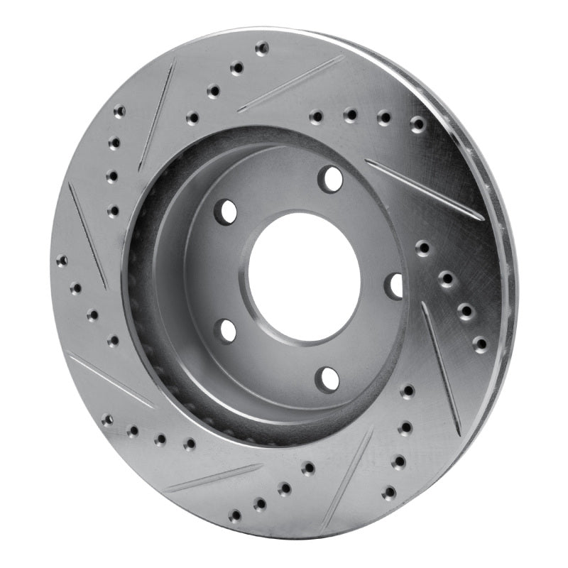 R1 75-79 Ford LTD Right Rear Drilled & Slotted Silver Brake Rotor