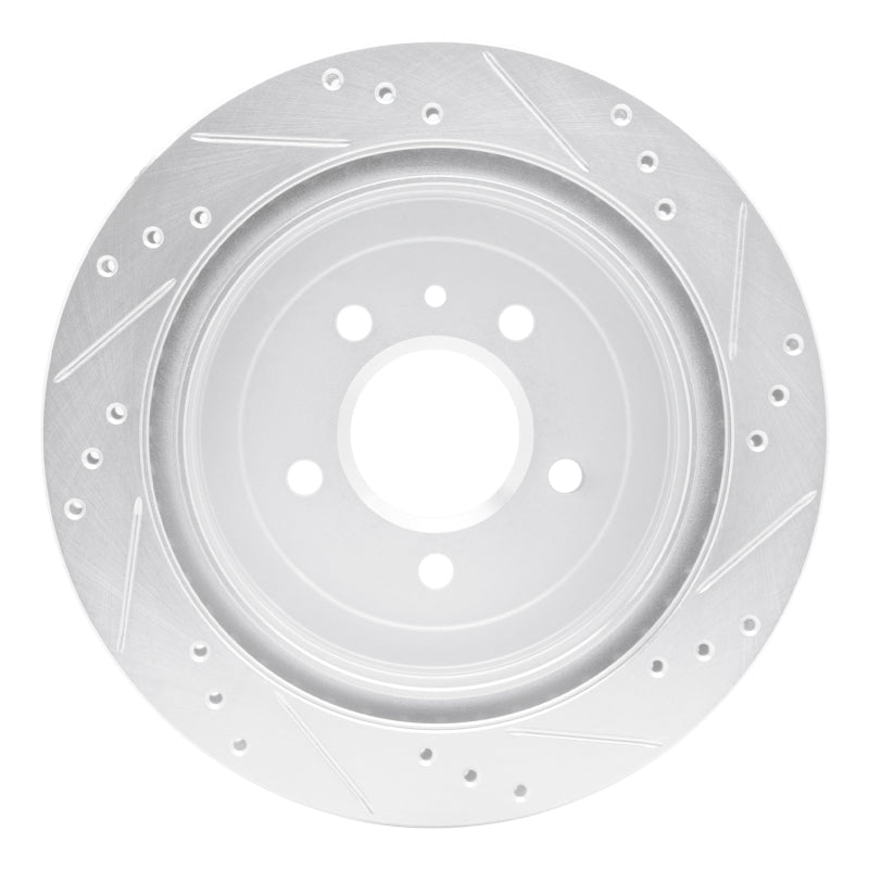 R1 13-19 Cadillac ATS Rear Left Drilled & Slotted Silver Brake Rotor