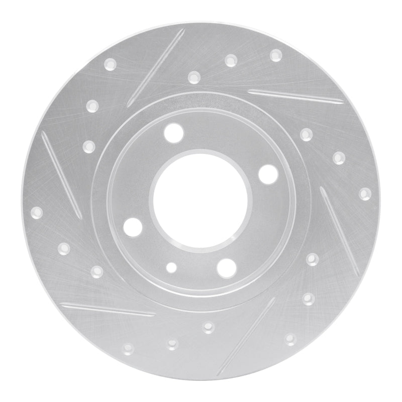 R1 73-05 Audi Coupe Front Right Drilled & Slotted Silver Brake Rotor