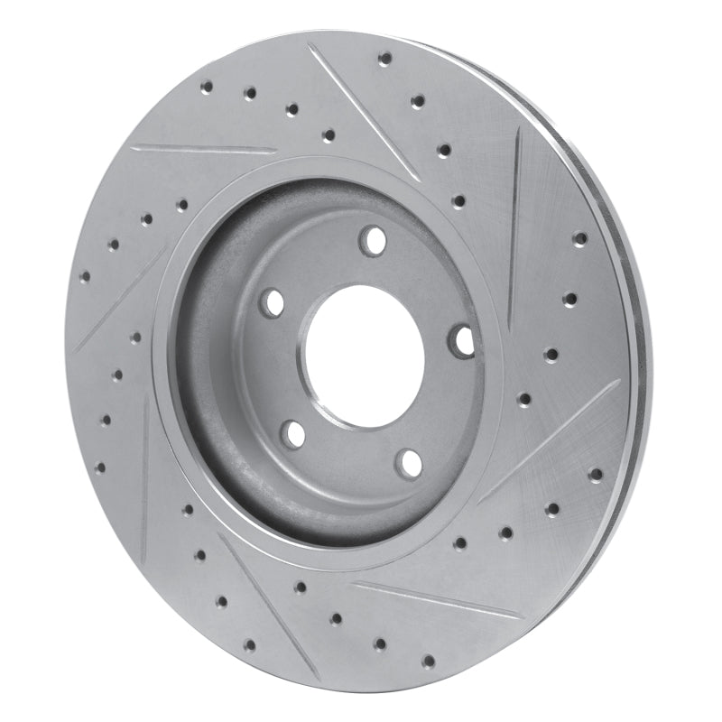 R1 98-06 Jaguar XJR Front Left Drilled & Slotted Silver Brake Rotor