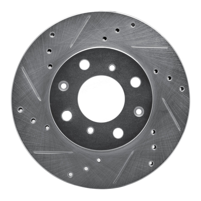 R1 90-00 Honda Civic DEL SOL Front Left Drilled & Slotted Silver Brake Rotor