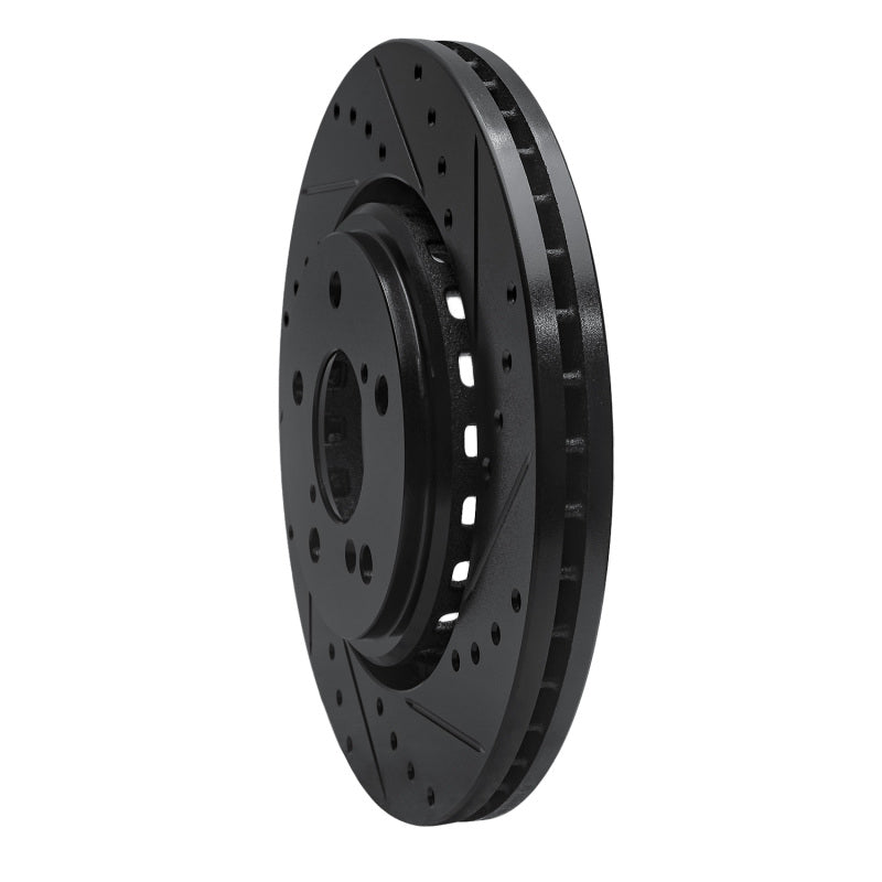 R1 15-25 Acura MDX Front Right Drilled & Slotted Black Brake Rotor