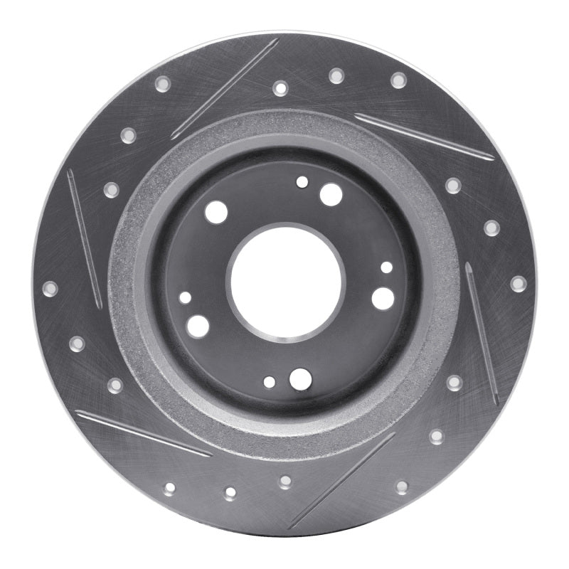 R1 05-17 Honda Accord Rear Right Drilled & Slotted Silver Brake Rotor