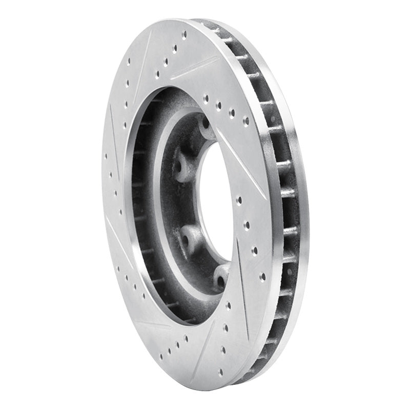 R1 93-97 Lexus LX450 Front Right Drilled & Slotted Silver Brake Rotor