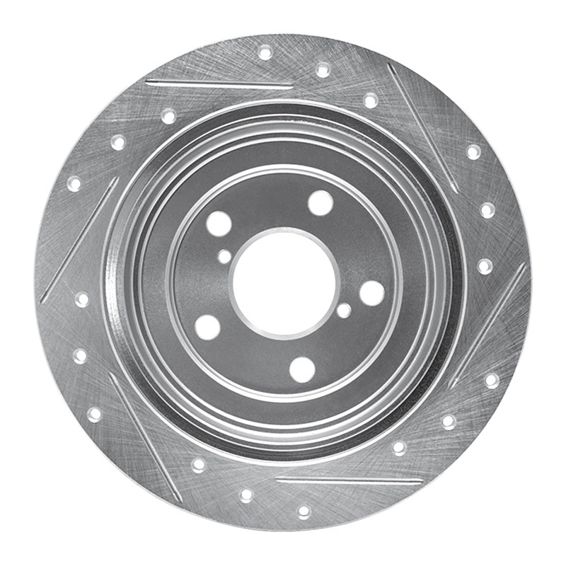 R1 90-08 Saab 9-2X Rear Left Drilled & Slotted Silver Brake Rotor