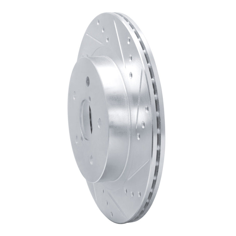 R1 2015-2025 Subaru WRX Rear Right Drilled & Slotted Silver Brake Rotor